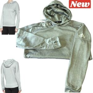 🆕 Adidas TI gray silver hoodie w/ Thumbholes Large